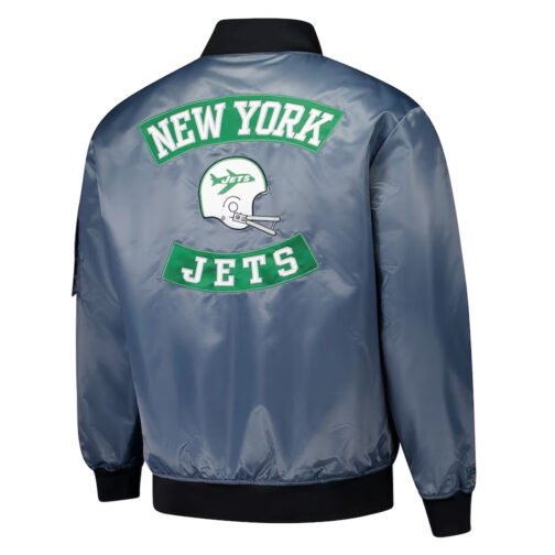 New York Jets Charcoal Bomber Full-Zip Jacket - Image 2