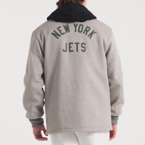 NY Jets Coaches Heather Gray Wool Jacket - Image 2