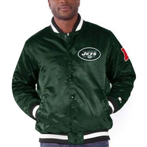 NY Jets Dark Green Satin Jacket