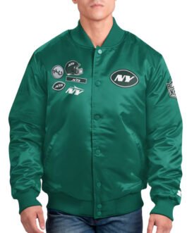 NY Jets Exclusive Green Varsity Satin Jacket