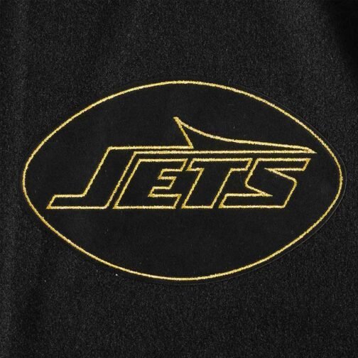 New York Jets Full-Zip Black Varsity Jacket - Image 7