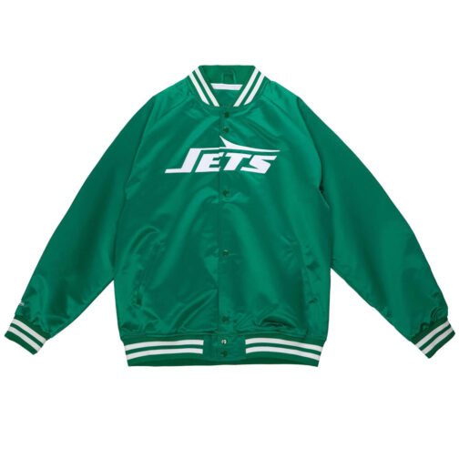 White New York Jets Satin Jacket - Image 2