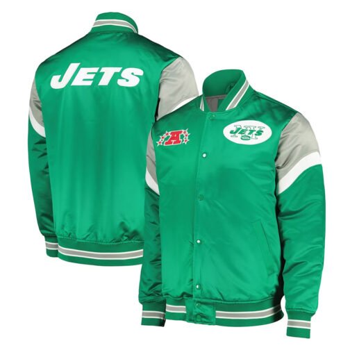 NY Jets Green Heavyweight Satin Jacket - Image 3