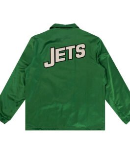 NY Jets Green Satin Windbreaker