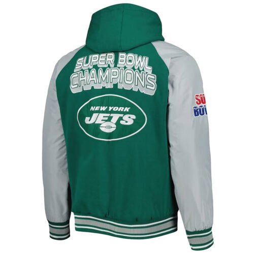 NY Jets Green Varsity Hooded Jacket - Image 2