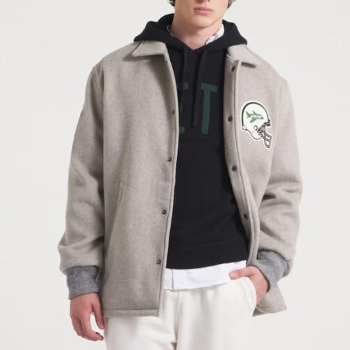 NY Jets Coaches Heather Gray Wool Jacket