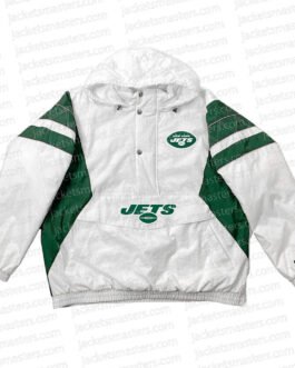 Home Team New York Jets White Half-Zip Jacket