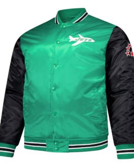 NY Jets Kelly Green and Black Team Satin Jacket