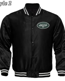 New York Jets Locker Room Black Satin Jacket