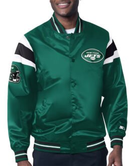 NY Jets Midweight Green Satin Jacket