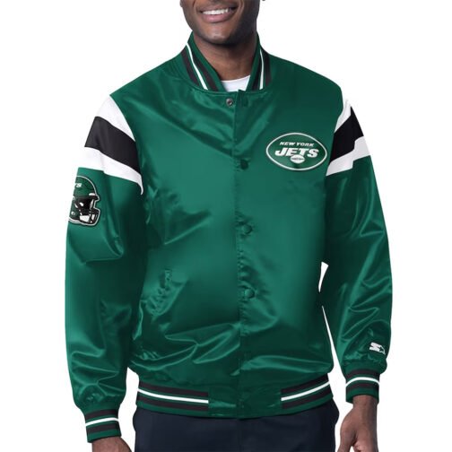 NY Jets Midweight Green Satin Jacket