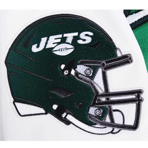 NY Jets Script Tail Classic Rib Varsity Jacket - Image 5