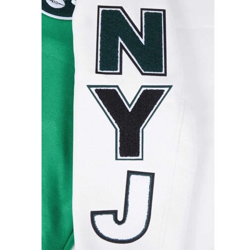 NY Jets Script Tail Classic Rib Varsity Jacket - Image 6