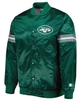 The Pick and Roll New York Jets Green Satin Jacket