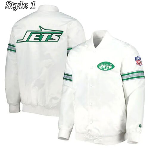 NY Jets The Power Forward White Satin Jacket - Image 5
