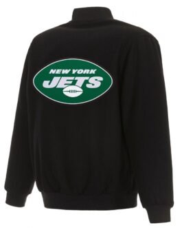 Varsity New York Jets Black Wool Jacket