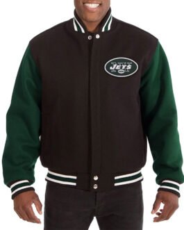 NY Jets Varsity Green and Black Wool Jacket