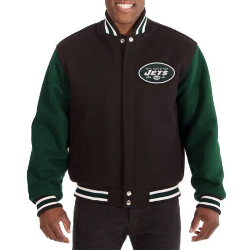 NY Jets Varsity Green and Black Wool Jacket