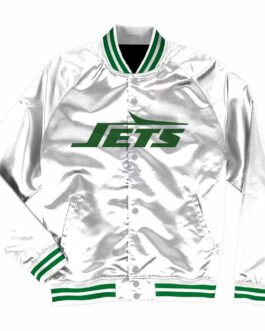 White New York Jets Satin Jacket