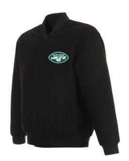 Varsity New York Jets Black Wool Jacket