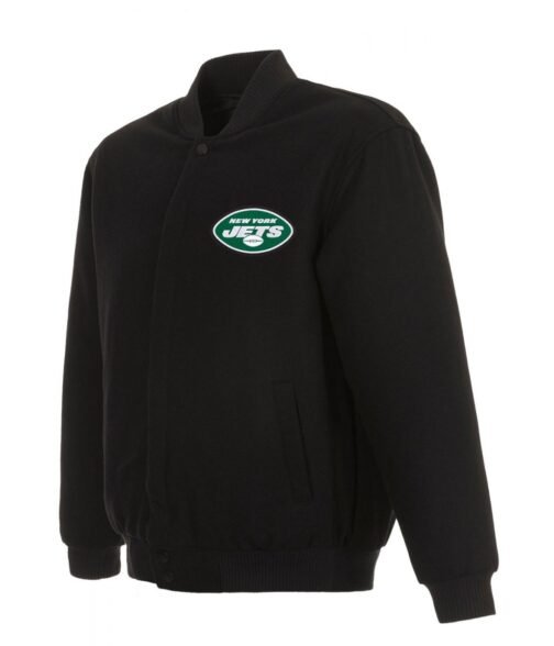 Varsity New York Jets Black Wool Jacket
