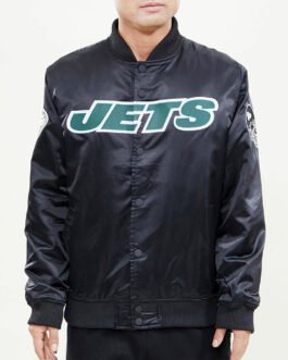 NY Jets Wordmark Satin Jacket