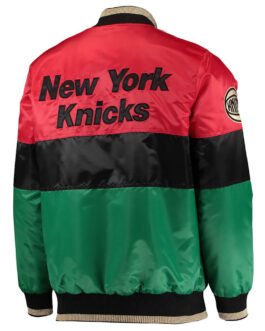 NY Knicks 75th Anniversary Full-Snap Satin Jacket