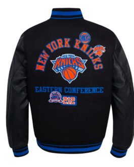 NY Knicks Area Code Classic Rib Varsity Jacket