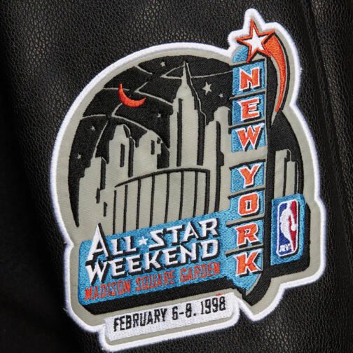 NY Knicks Black Out Team Logo Varsity Jacket - Image 4