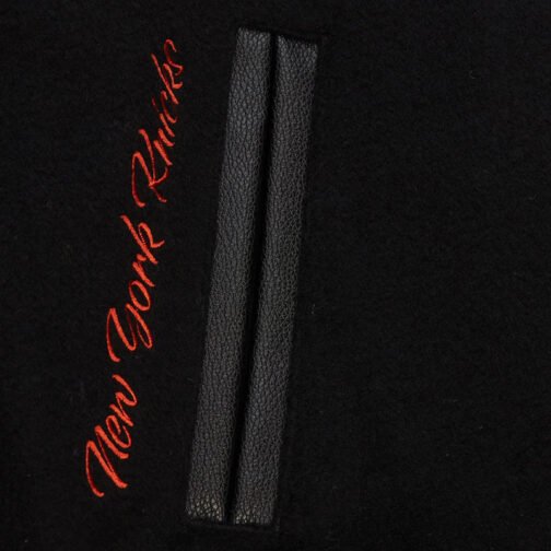 NY Knicks Black Out Team Logo Varsity Jacket - Image 5