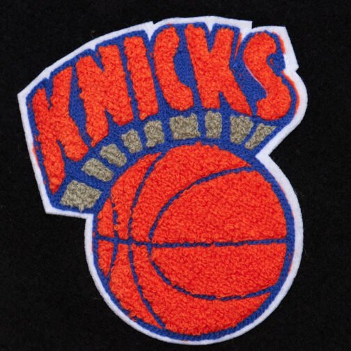 NY Knicks Black Out Team Logo Varsity Jacket - Image 7