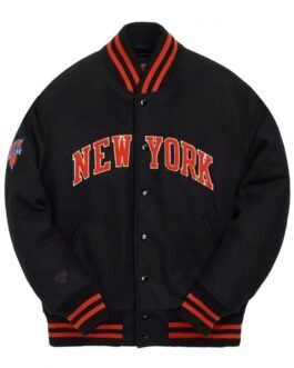New York Knicks 10 Varsity Wool Black Jacket
