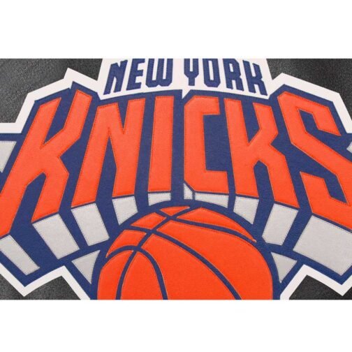 New York Knicks Varsity Black Leather Jacket - Image 3