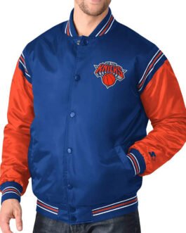 NY Knicks The Enforcer Blue/Orange Satin Jacket