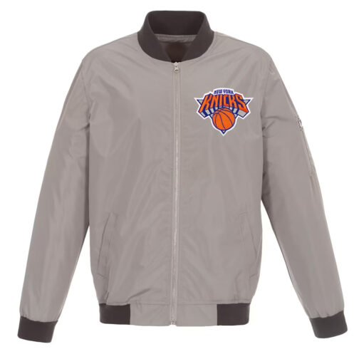 Lightweight NY Knicks Nylon Bomber Jacket - Image 2