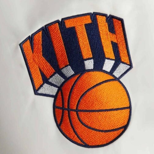 NY Knicks Bomber Pinstripe Satin Jacket - Image 3