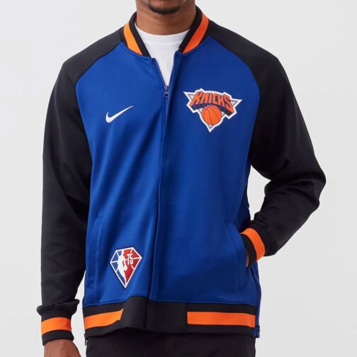 NY Knicks Showtime Varsity Black and Blue Jacket - Image 5