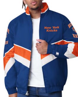 New York Knicks Captain Royal Varsity Satin Jacket