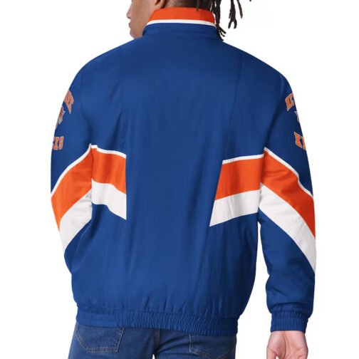 New York Knicks Captain Royal Varsity Satin Jacket - Image 2