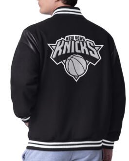 NY Knicks Clutch Hitter Black Varsity Jacket
