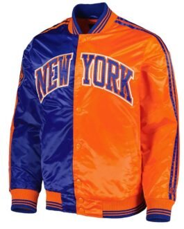 Blue/Orange NY Knicks Fast Break Satin Jacket