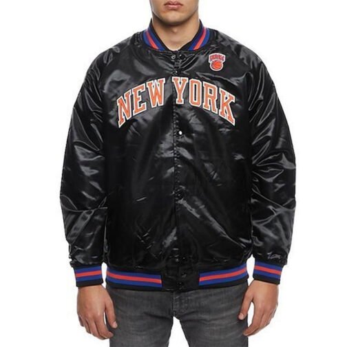 Hardwood Classics NY Knicks Satin Black Jacket