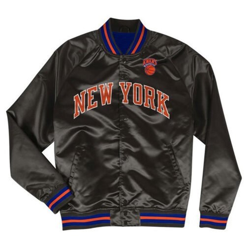 Hardwood Classics NY Knicks Satin Black Jacket - Image 5