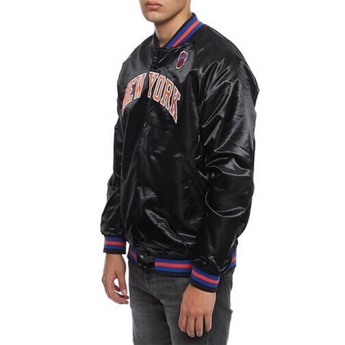 Hardwood Classics NY Knicks Satin Black Jacket - Image 3