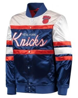 NY Knicks Hardwood Classics Blue/White Jacket