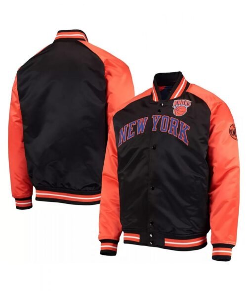Hardwood Classics Reload 3.0 NY Knicks Black and Orange Jacket - Image 3