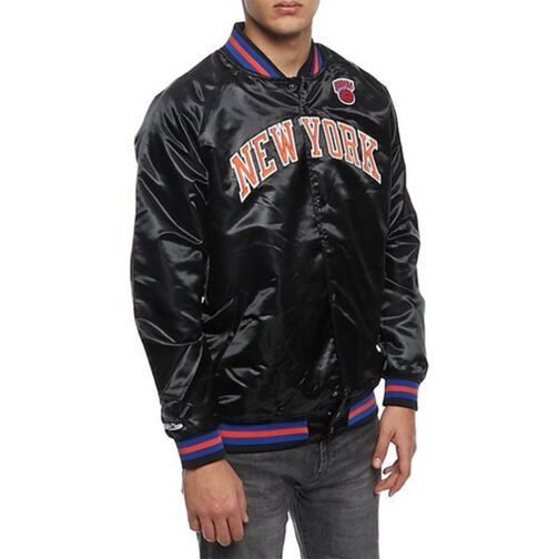 Hardwood Classics NY Knicks Satin Black Jacket - Image 4