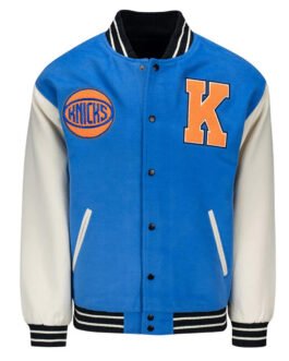 NY Knicks Leads Blue Varsity Jacket