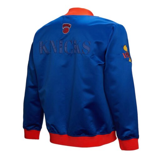 NY Knicks OG 3.0 Lightweight Blue Satin Jacket - Image 2