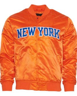 NY Knicks Orange Satin Jacket